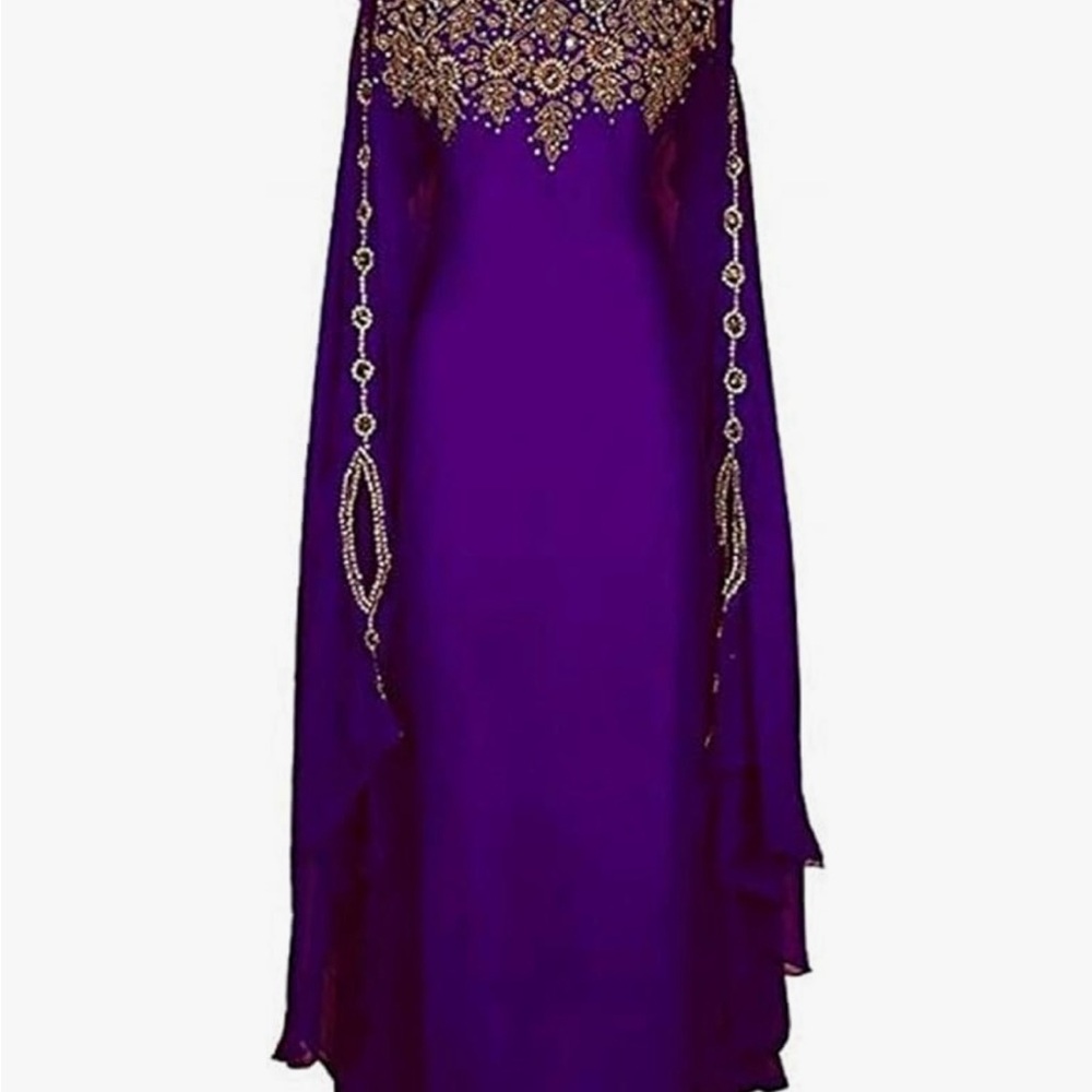 Elegant Purple Embellished Dress
